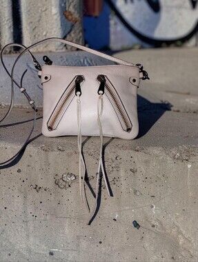 Rebecca Minkoff Pebbled Leather Moto Jon Crossbody Bag